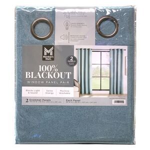 Member's Mark 100% Blackout Window Panel Pair, 50" x 95", Spa